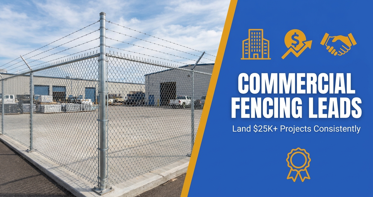 Commercial Fencing Leads - Land $25K+ Projects