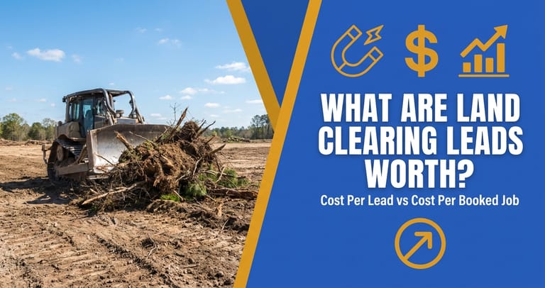 Dozer pushing cleared trees into a pile on a land clearing site